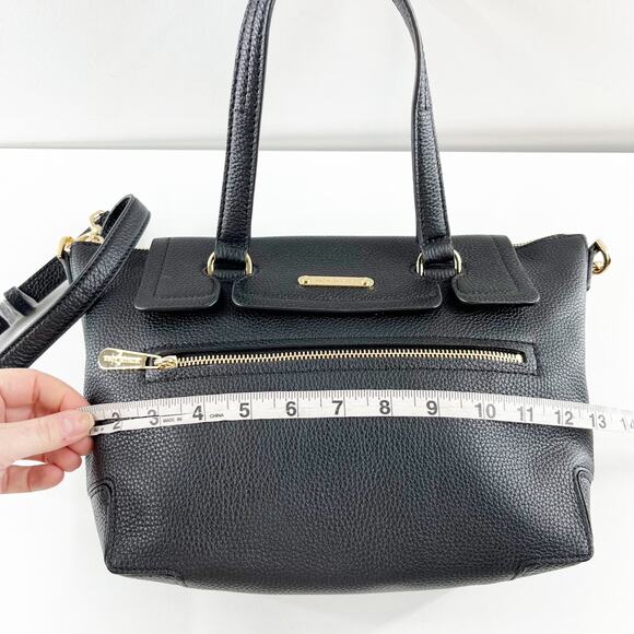 Michael Kors Mackenzie Leather Adjustable Strap Satchel Tote Bag Black Medium - Picture 7 of 7